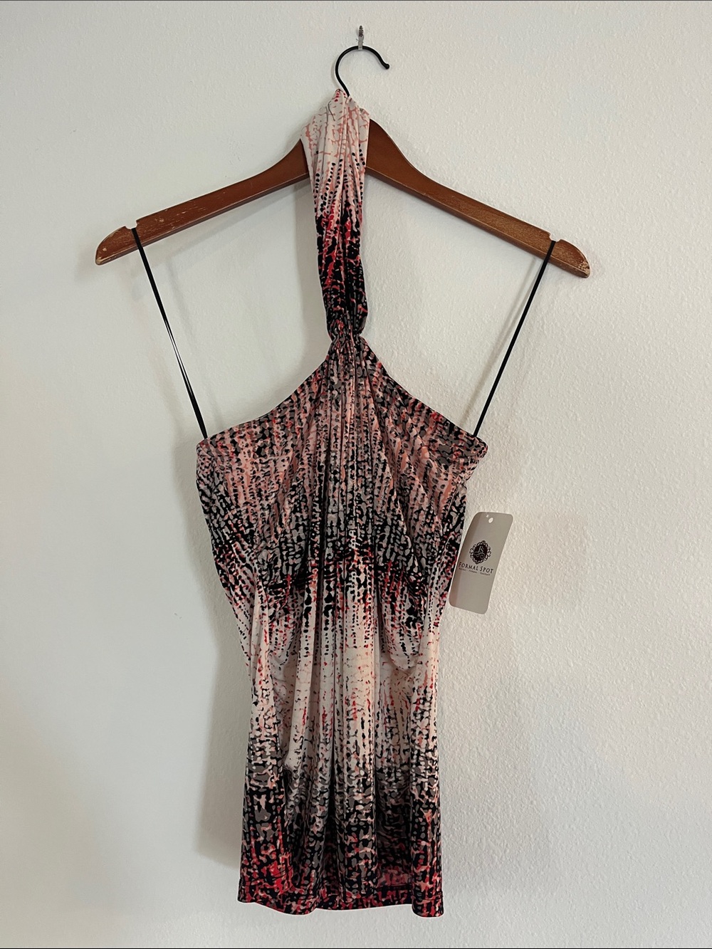 NWT BOUTIQUE Halter Neck Printed Tank Top